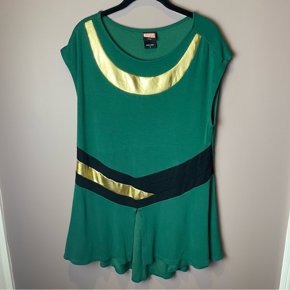 Torrid Marvel Comics Loki Hi-Lo Peplum Top 2X - Picture 2 of 11